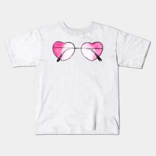 Pink Heart Sunglasses Kids T-Shirt